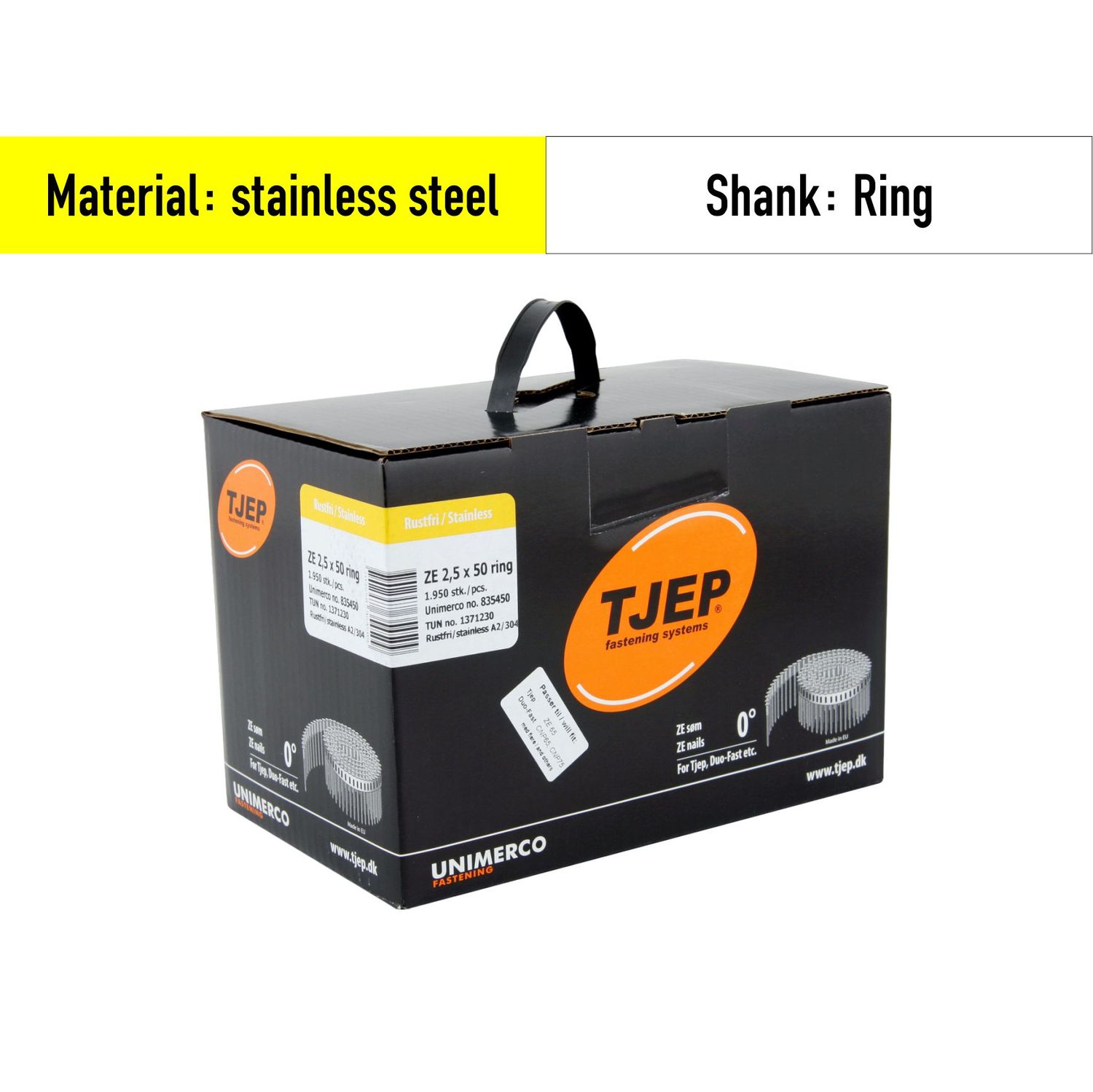 Tjep ZE 25/65 - 835465 - coil nails V2A stainless steel