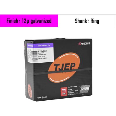 Tjep GF Strip Nails - 12 micron galvanized - Ring shank