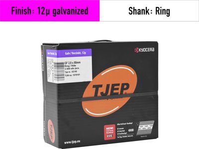 Tjep GF Strip Nails - 12 micron galvanized - Ring shank