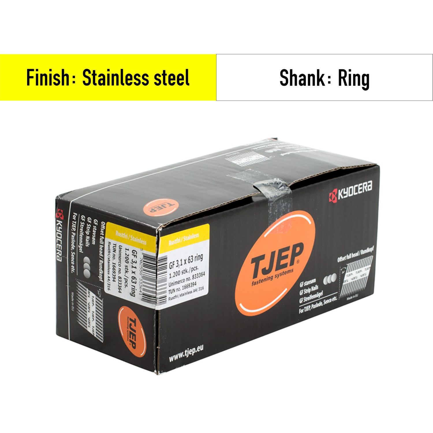 Tjep GF Strip Nails - V4A stainless steel - Ring shank