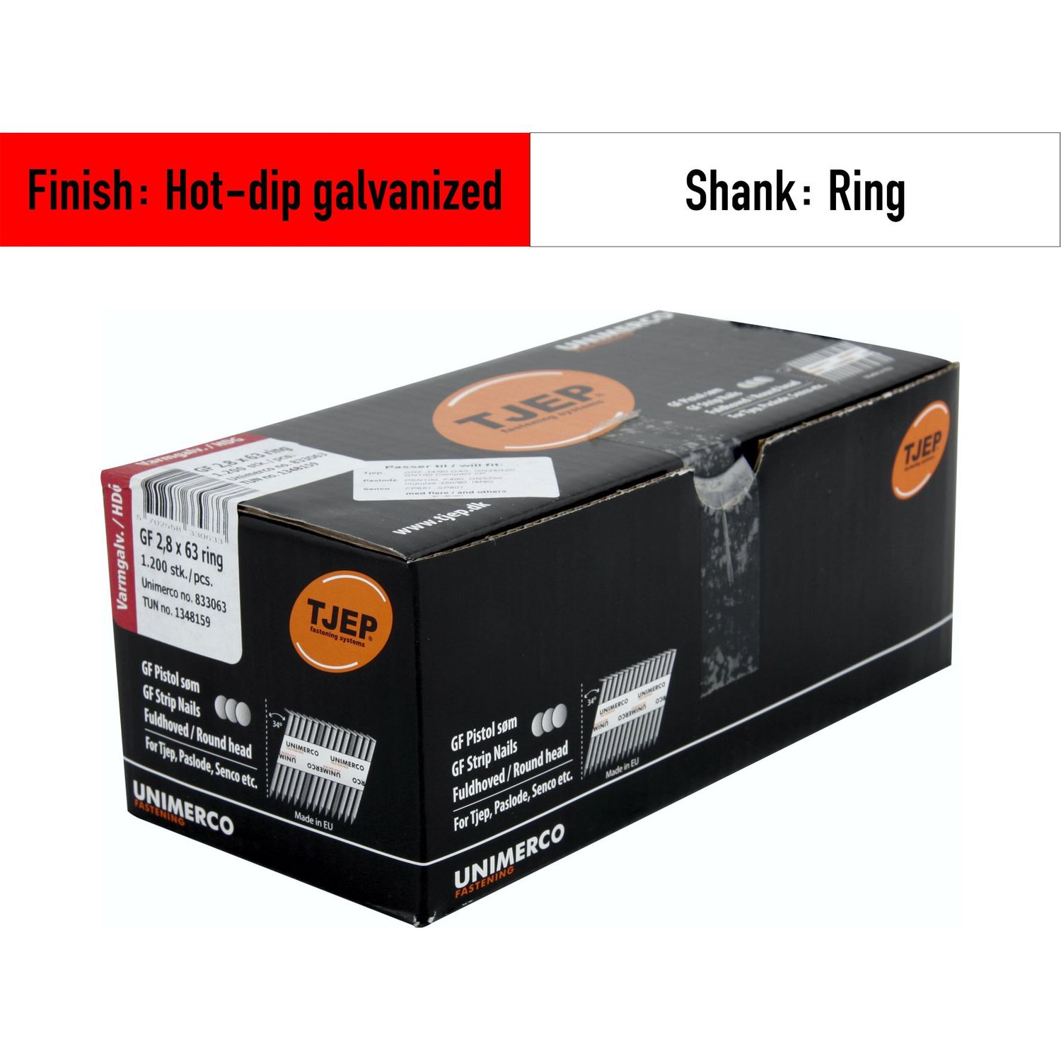 Tjep GF 28/63 Strip Nails - 833063 - hot-dip galvanized