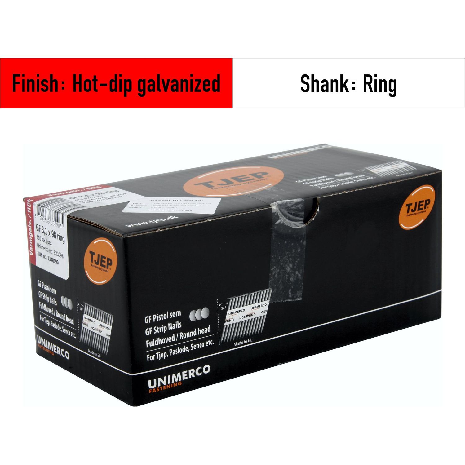 Tjep GF 31/98 Strip Nails - 833098 - hot-dip galvanized