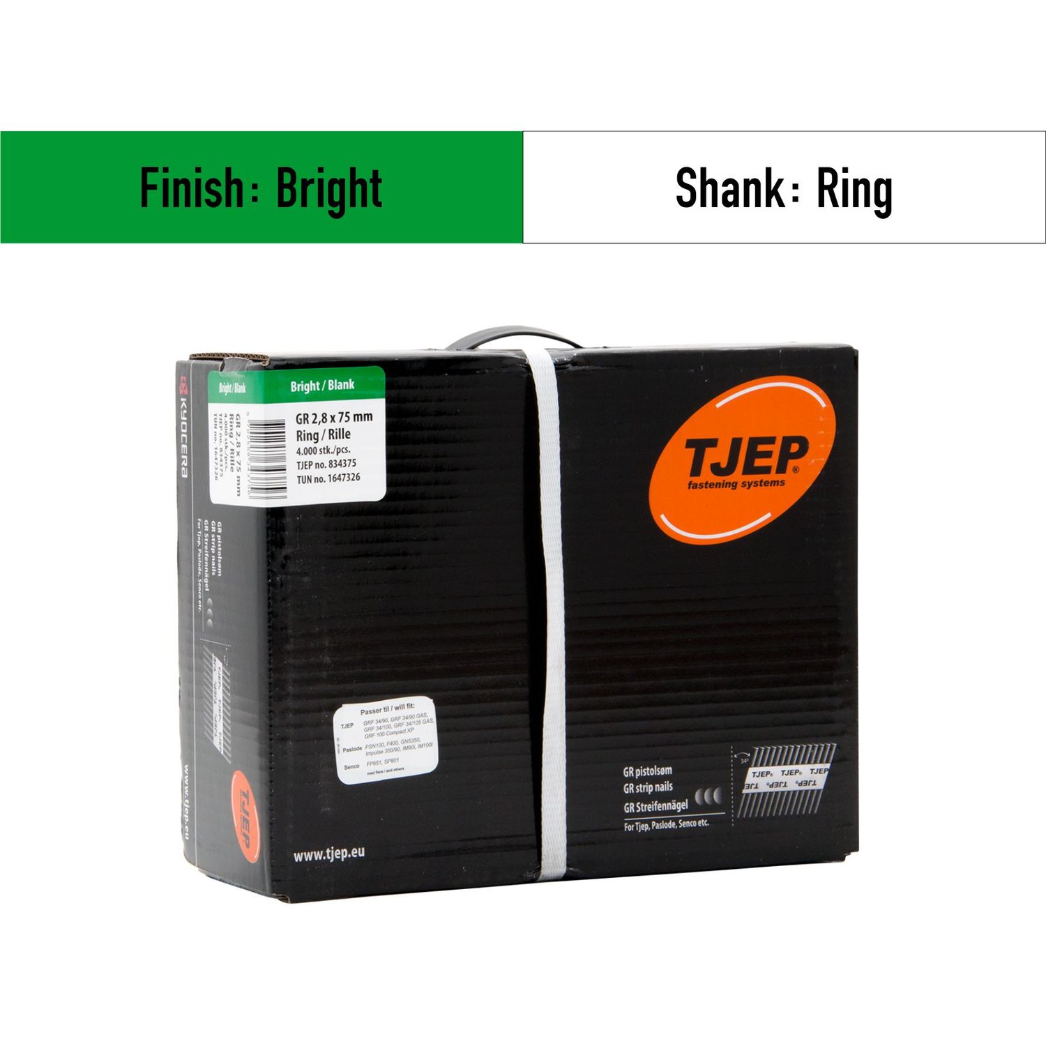 Tjep GR 28/75 Strip Nails - 834375 - bright - ring shank
