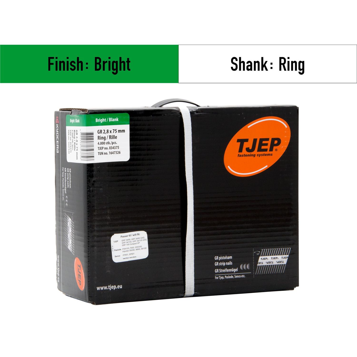 Tjep GR 31/90 Strip Nails - 834390 - bright - ring shank