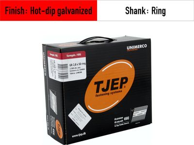 Tjep GR 28/50 Strip Nails - 834050 - hot-dip galvanized - ring shank