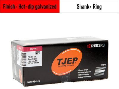 Tjep FH 28/63 Strip Nails - 838163 - hot-dip galvanized - ring shank