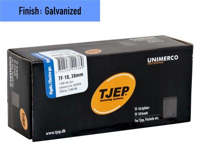 Tjep TF-18 Brad Nail - 38 mm - 842038 - Galvanized