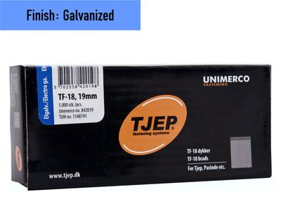 Tjep TF-18 Brad Nail - 19 mm - 842019 - Galvanized