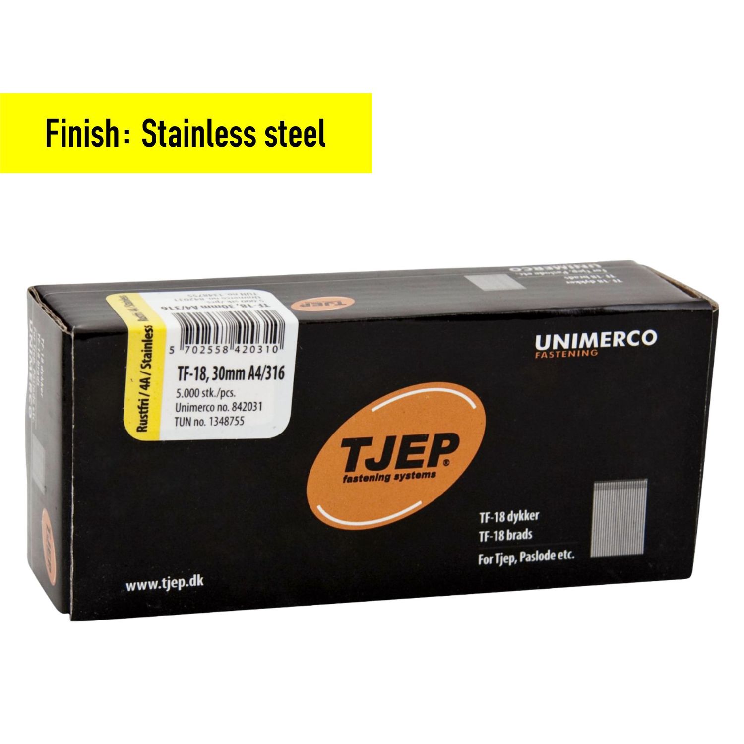 Tjep TF-18 Brad Nail - 30 mm - 842031 - Stainless steel