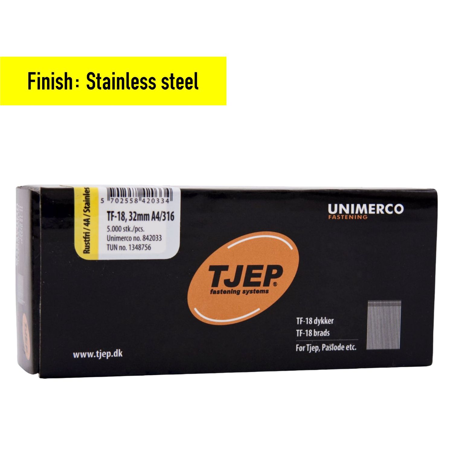 Tjep TF-18 Brad Nail - 32 mm - 842033 - Stainless steel