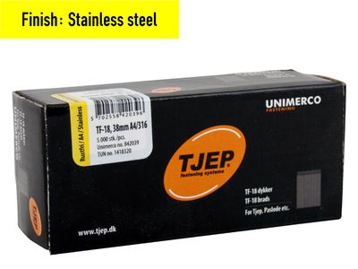 Tjep TF-18 Brad Nail - 38 mm - 842039 - Stainless steel