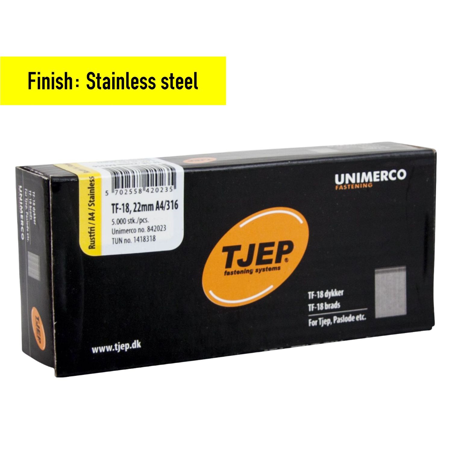 Tjep TF-18 Brad Nail - 22 mm - 842023- Stainless steel