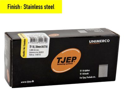 Tjep TF-18 Brad Nail - 30 mm - 842031 - Stainless steel