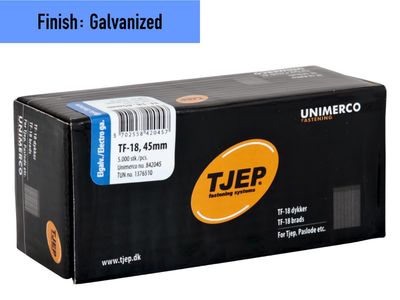 Tjep TF-18 Brad Nail - 45 mm - 842045 - Galvanized