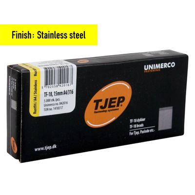 Tjep TF-18 Brad Nail - 15 mm - 842016 - Stainless steel