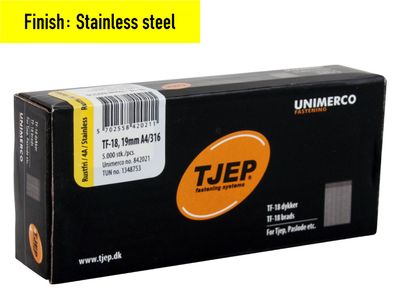 Tjep TF-18 Brad Nail - 19 mm - 842021 - Stainless steel