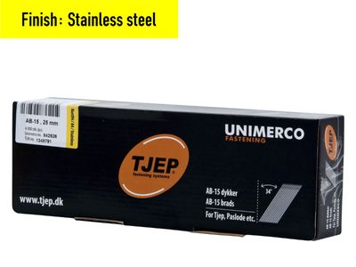 Tjep AB-15/25 Finish Nail - 25 mm - 842526 - Stainless steel