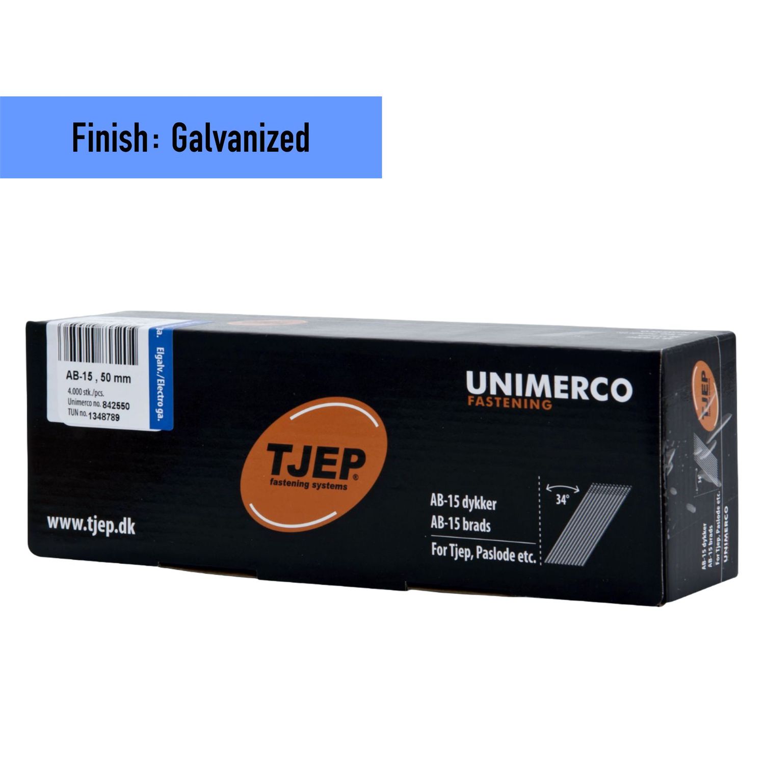Tjep AB-15/50 Finish Nail - 50 mm - 842550 - Galvanized