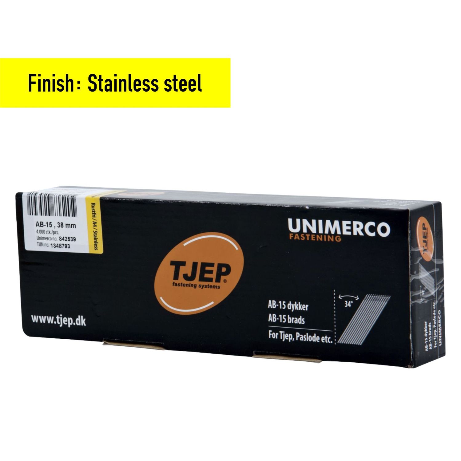 Tjep AB-15/38 Finish Nail - 38 mm - 842539 - Stainless steel