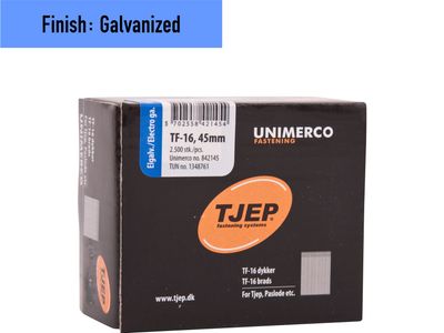 Tjep TF-16/45 Brad Nail - 45 mm - 842145 - Galvanized