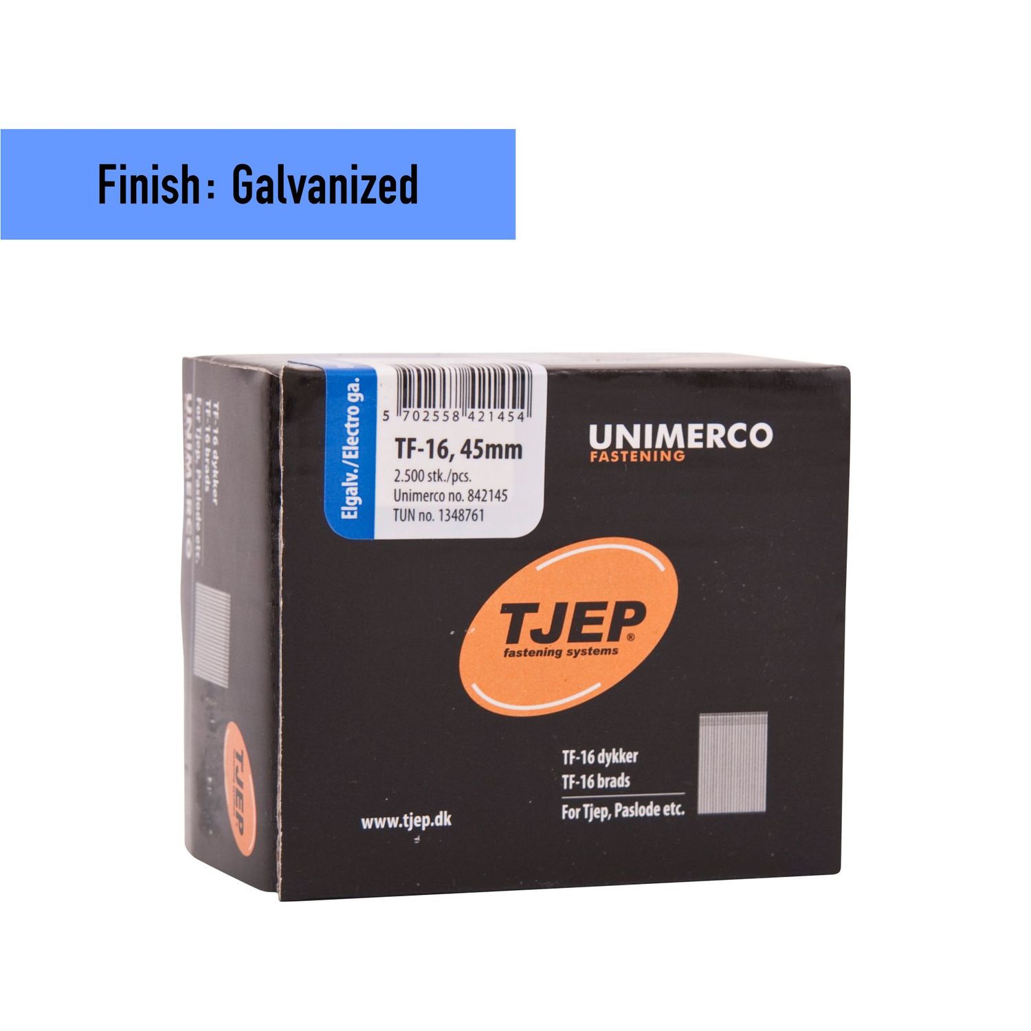 Tjep TF-16/45 Brad Nail - 45 mm - 842145 - Galvanized