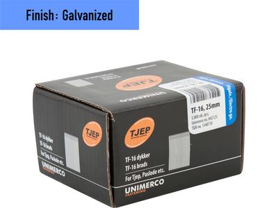 Tjep TF-16/25 Brad Nail - 25 mm - 842125 - Galvanized