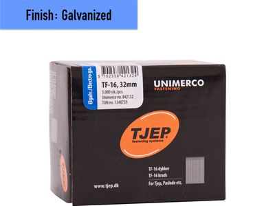 Tjep TF-16/32 Brad Nail - 32 mm - 842132 - Galvanized