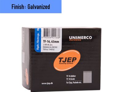Tjep TF-16/63 Brad Nail - 63 mm - 842163 - Galvanized