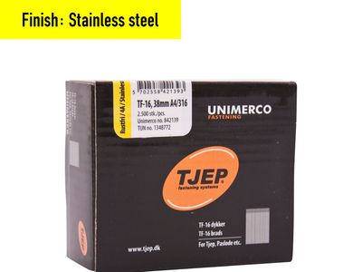 Tjep TF-16/38 Brad Nail - 38 mm - 842139 - Stainless Steel