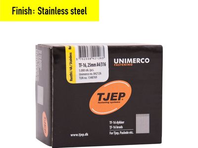 Tjep TF-16/25 Brad Nail - 25 mm - 842126 - Stainless Steel