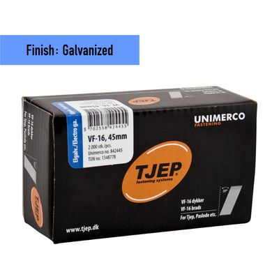 Tjep VF-16/45 Brad Nail - 45 mm - 842445 - Galvanized