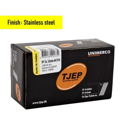 Tjep VF-16/32 Brad Nail - 32 mm - 842433 - Stainless Steel V4A