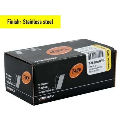 Tjep VF-16/38 Brad Nail - 38 mm - 842439 - Stainless Steel V4A