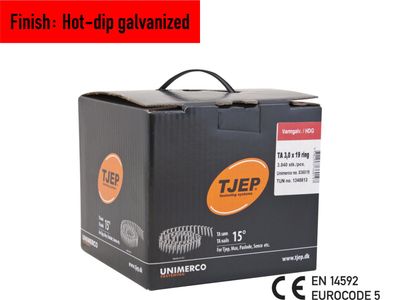 Tjep TA 30/19 roofing nail - 19 mm - 836019 - Hot-dip galvanized