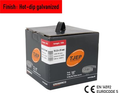 Tjep TA 30/25 roofing nail - 25 mm - 836025 - Hot-dip galvanized