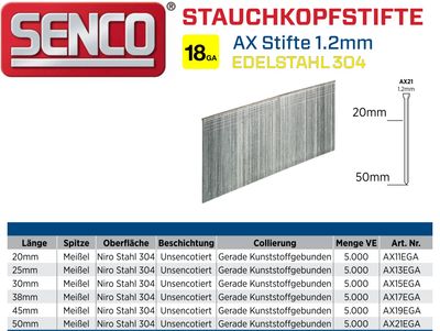 Senco Brads AX - Stainless steel