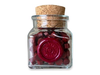 Sealing Wax Beads in Glass Bottle - Berry