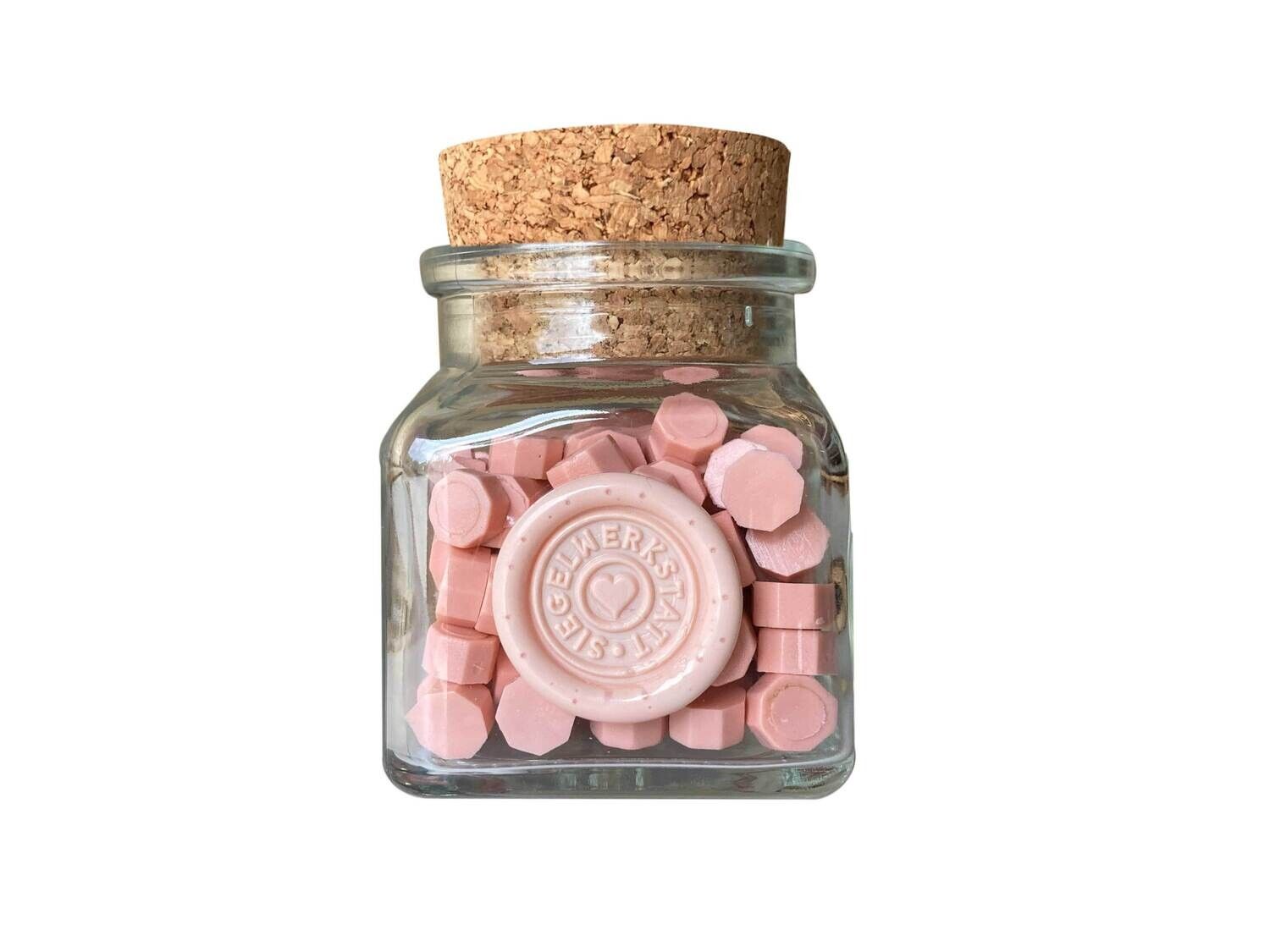 Sealing Wax Beads in Glass Bottle - Light Coral