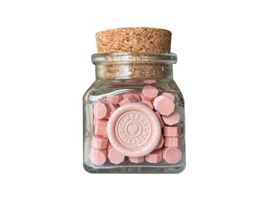 Sealing Wax Beads in Glass Bottle - Light Coral