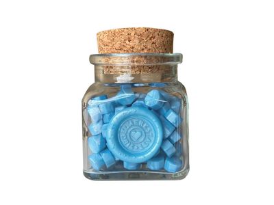 Sealing Wax Beads in Glass Bottle - Ice Blue