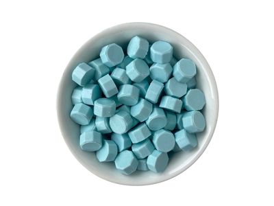 Sealing Wax Beads in Glass Bottle - Pale Turquoise