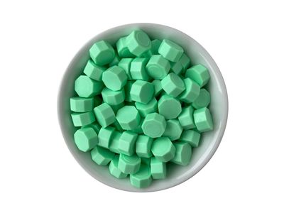 Sealing Wax Beads in Glass Bottle - Pale Green