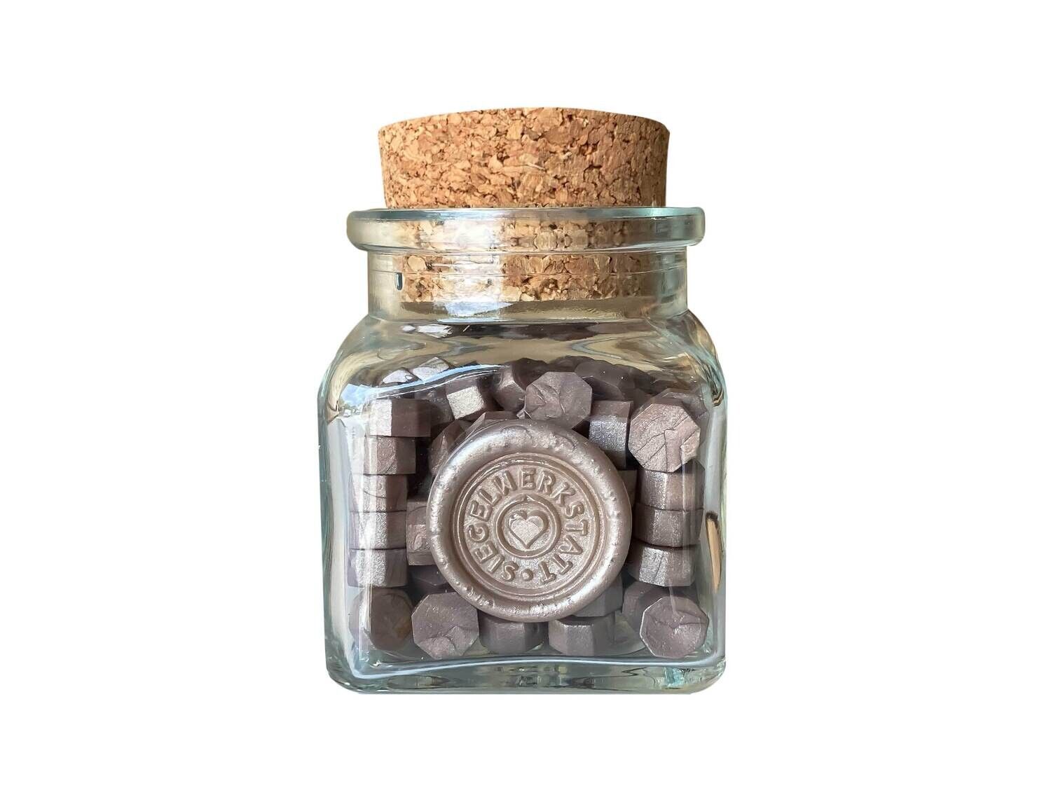 Sealing Wax Beads in Glass Bottle - Champagne dark