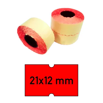 Price tags 21x12 mm red