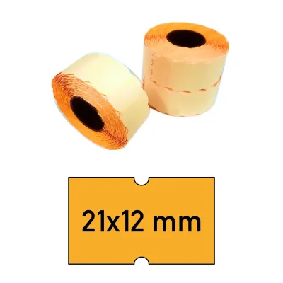 Price tags 21x12 mm orange