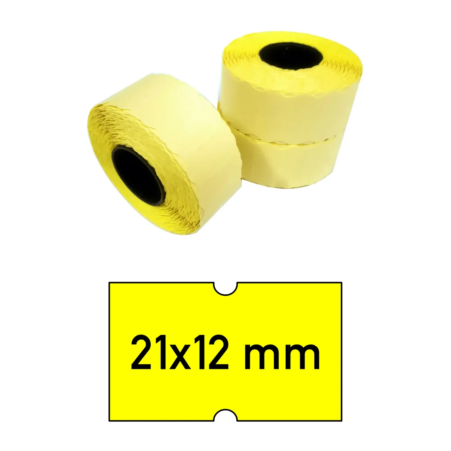 Price tags 21x12 mm yellow