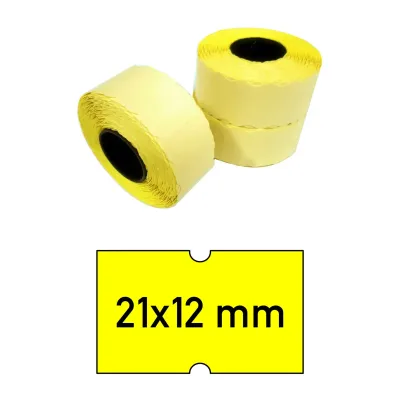 Price tags 21x12 mm yellow