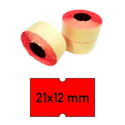 Price tags 21x12 mm red