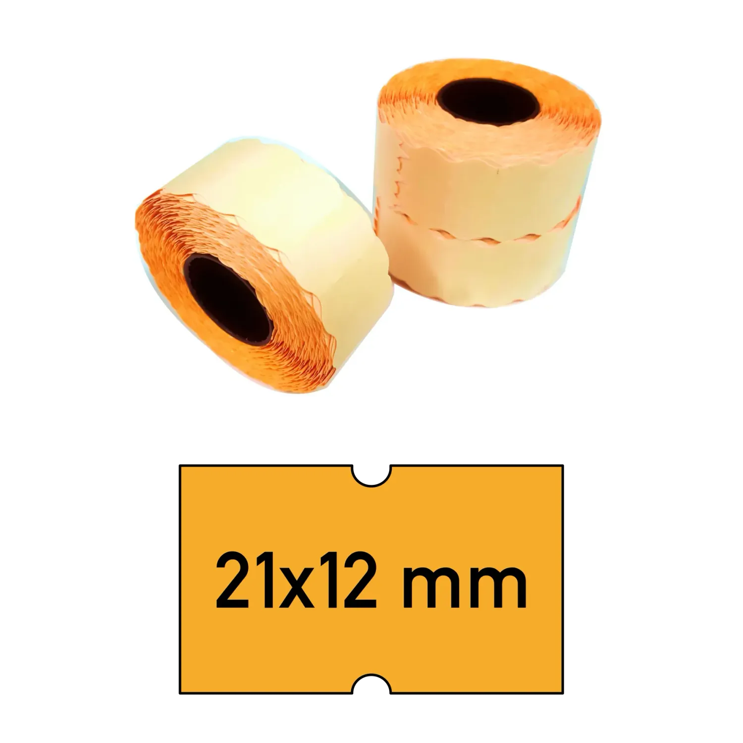 Price tags 21x12 mm orange