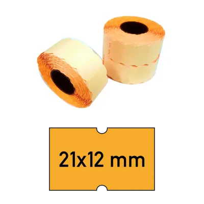 Price tags 21x12 mm orange